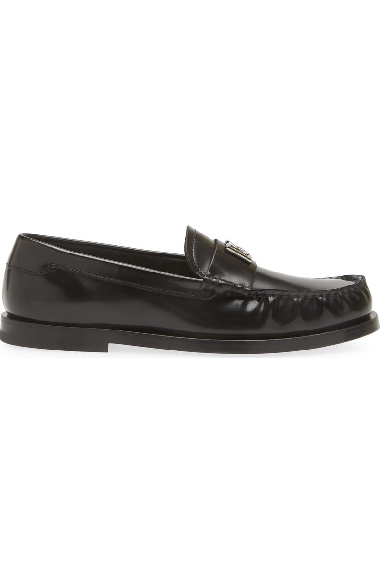 Dolce&Gabbana Logo Moc Toe Loafer, Alternate, color, Nero