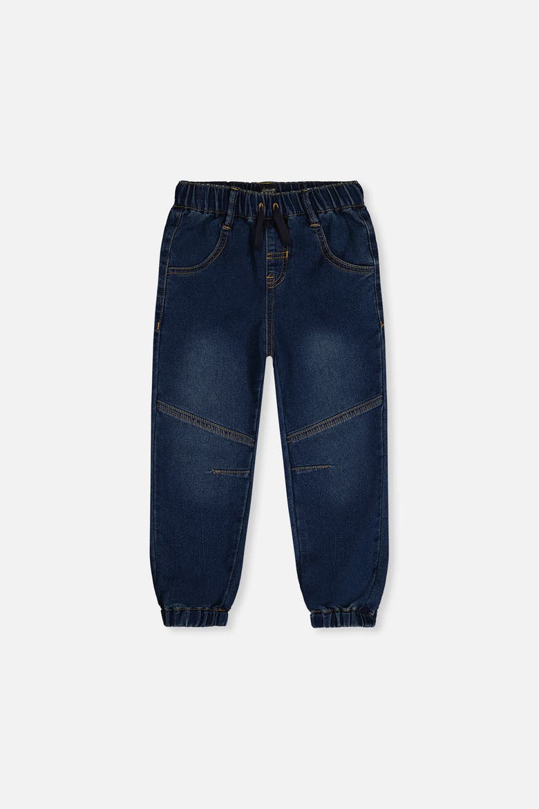 French Terry Denim Relaxed Jogger Pants, Main, color, Navy Blue Denim