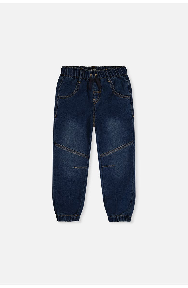 Deux par Deux French Terry Denim Relaxed Jogger Pants, Main, color, Navy Blue Denim
