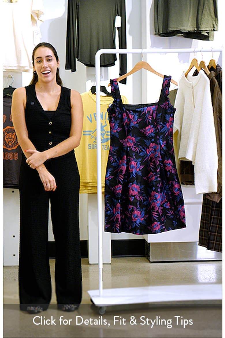 Floral Ruffle Jacquard Cocktail Dress video