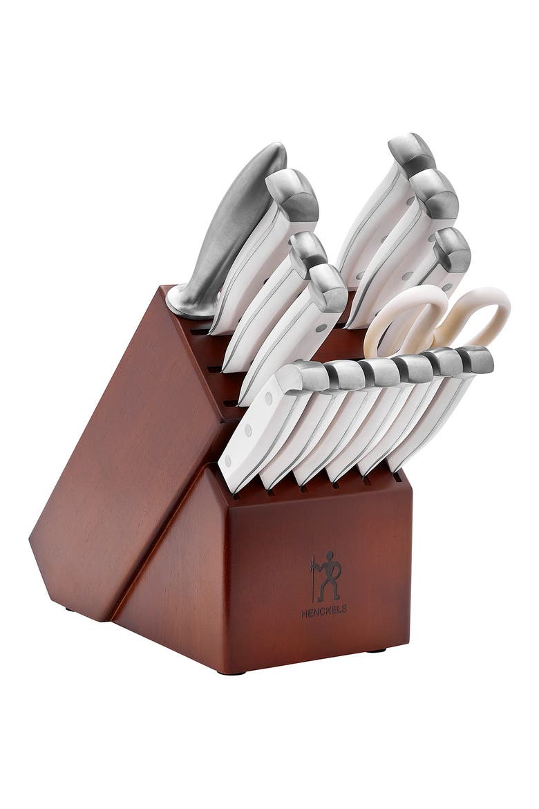 Statement 15-Piece Knife Block Set, Alternate, color, WHITE