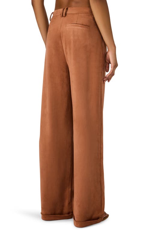 Steve Madden Clove Faux Suede Wide Leg Pants In Brown