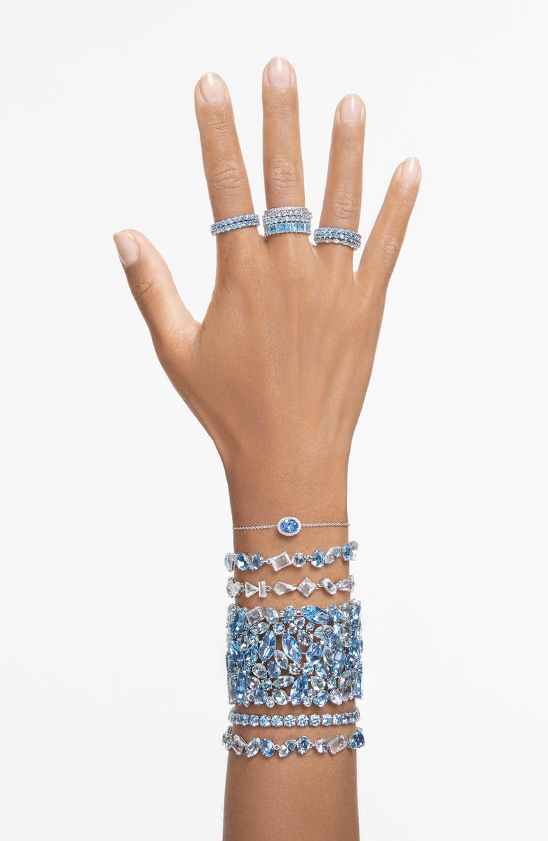 Swarovski Gema Crystal Bracelet, Alternate, color, Blue