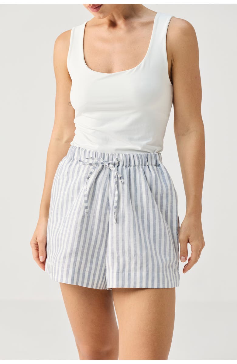 Reistor Relaxed Fit Striped Shorts, Main, color, Striped Linen