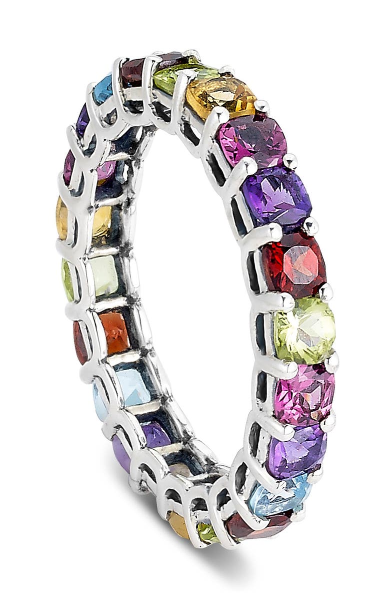 SAMUEL B. Sterling Silver Multi Stone Eternity Band Ring, Main, color, 