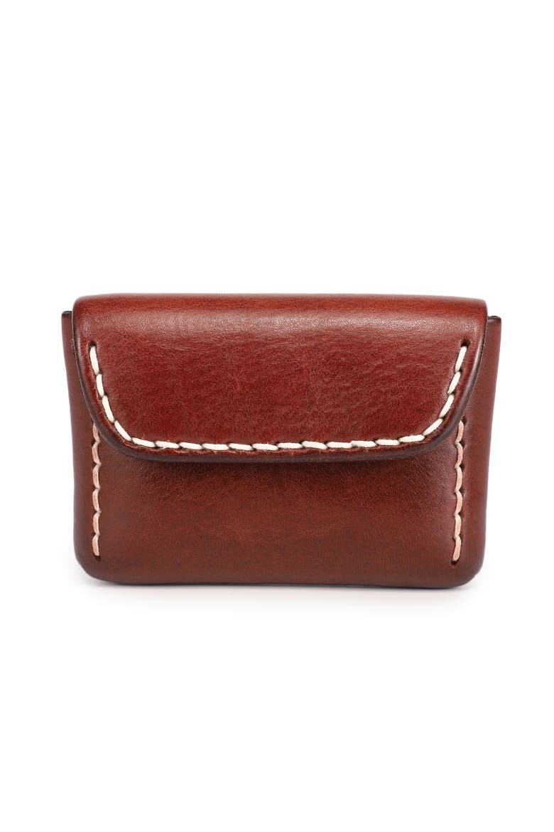 Canna Genuine Leather Compact Card Holder, Main, color, Brown