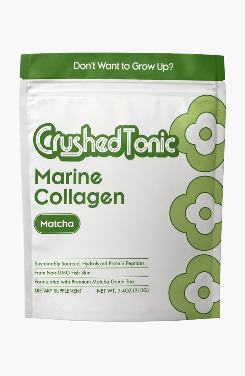 CRUSHED TONIC Matcha Marine Collagen Supplement, Main, color, 1 Pouch (15 Servings)