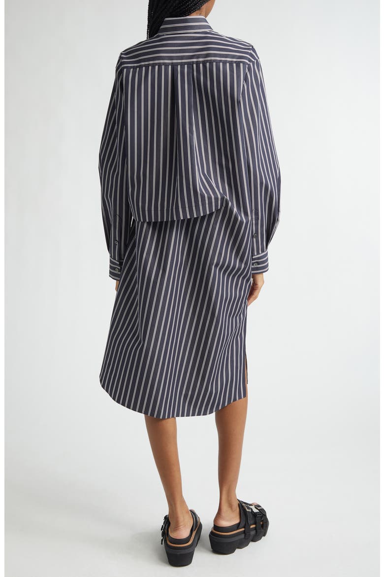 Stripe Long Sleeve Poplin Shirtdress, Alternate, color, NAVY STRIPE