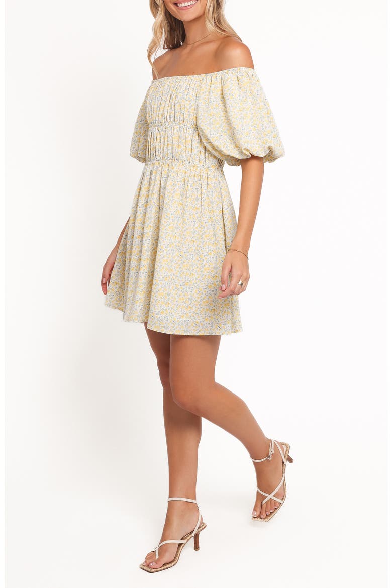 Tori Off the Shoulder Minidress, Alternate, color, YELLOW FLORAL