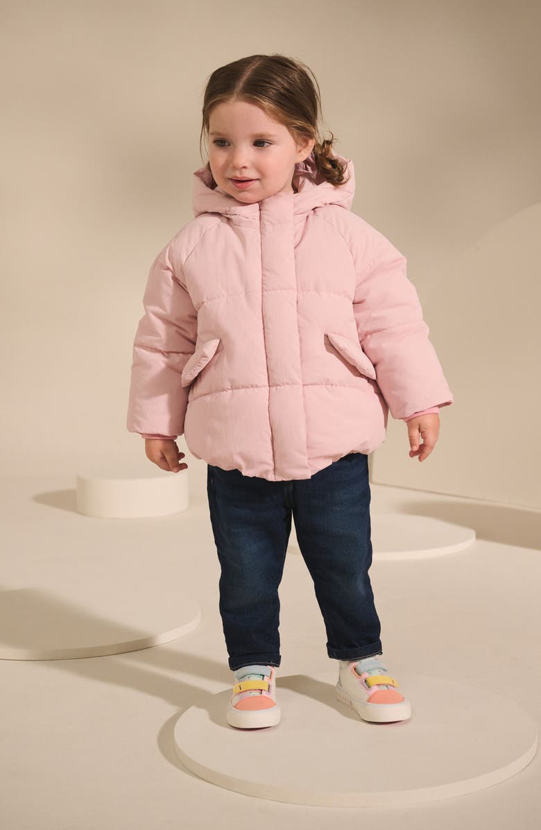 NEXT Kids' Hooded Crop Puffer Jacket, Alternate, color, Pink
