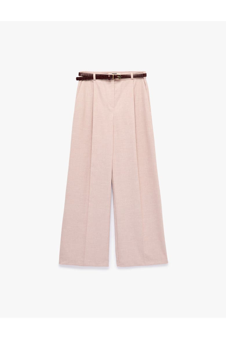 Belted Wide Leg Trousers, Alternate, color, PINK