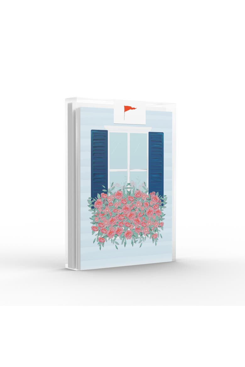 Window Pink Flowers Greeting Card Pack Set, Main, color, Multi-Pack