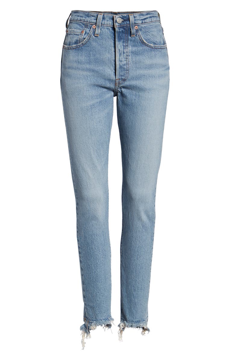 Levi's<sup>®</sup> 501<sup>®</sup> High Waist Nibbled Hem Skinny Jeans, Alternate, color,