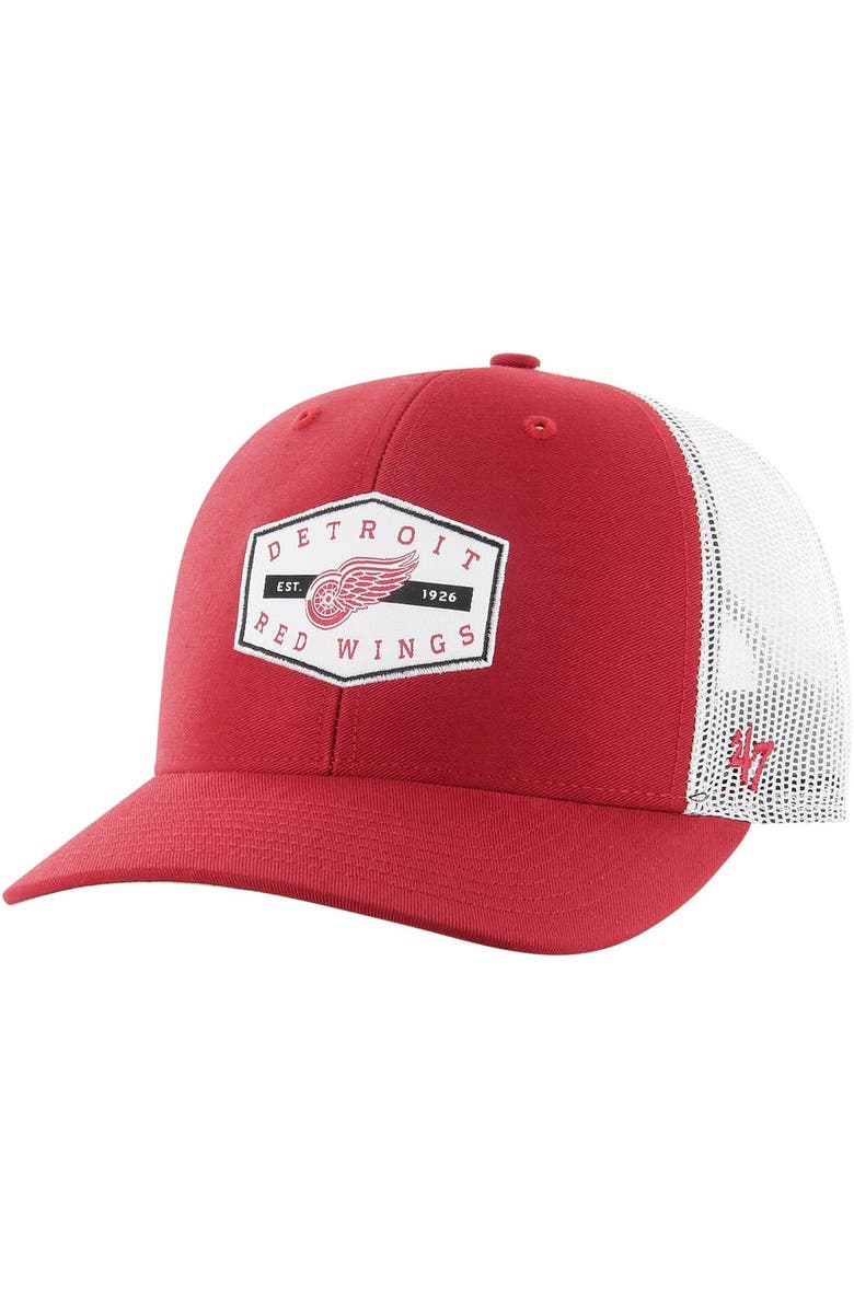 '47 Men's '47 Red Detroit Red Wings Convoy Trucker Adjustable Hat, Main, color, 