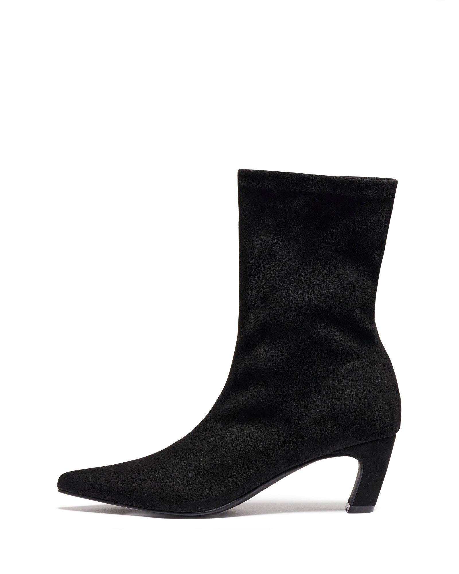 Therapy Australia Sacha Bootie, Alternate, color, Black Stretch Microfibre-Suede