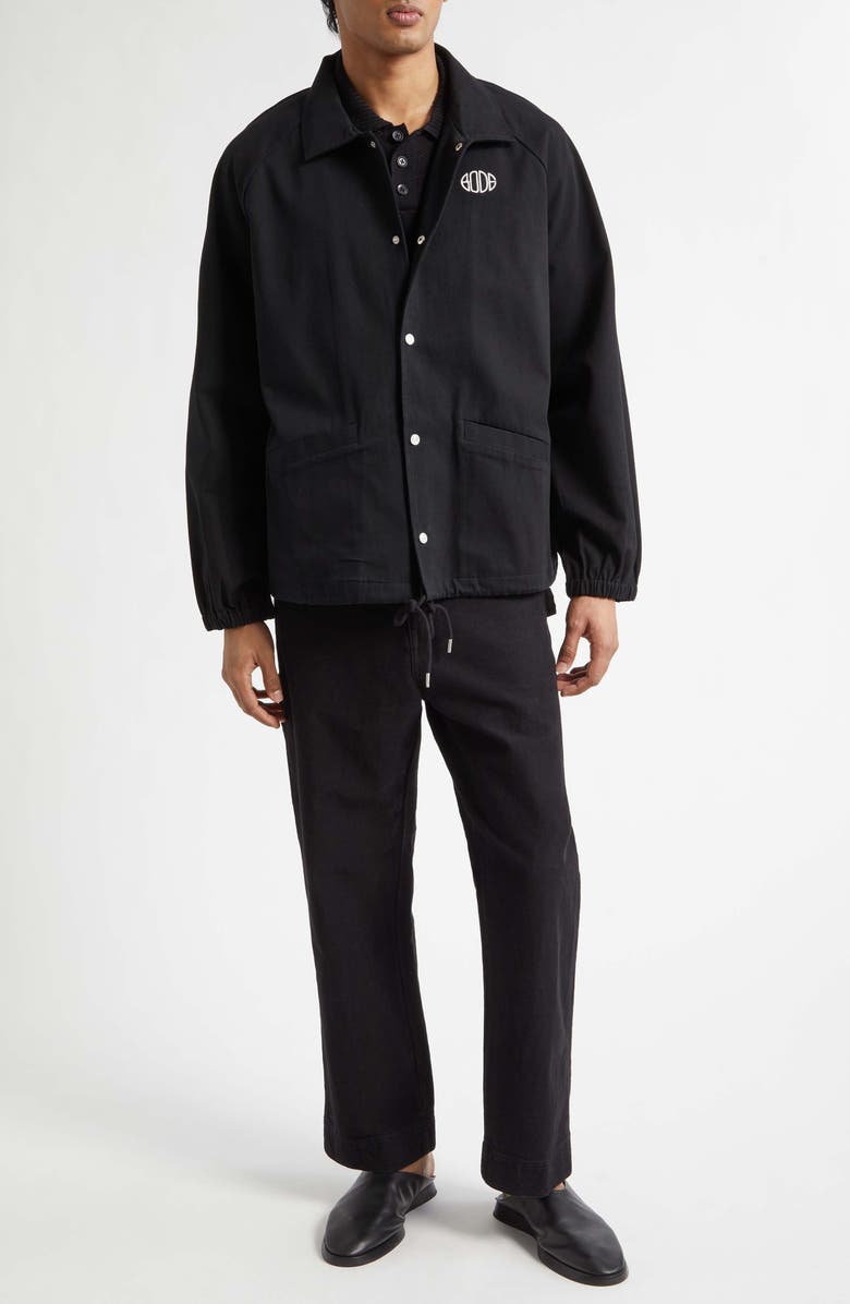 Bode Embroidered Denim Knolly Brook Trousers, Alternate, color, Black