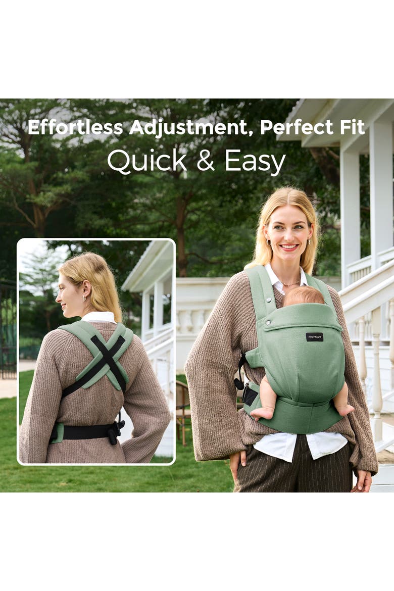 Baby Carrier with Natural Cotton Linen, Alternate, color, Sage Green