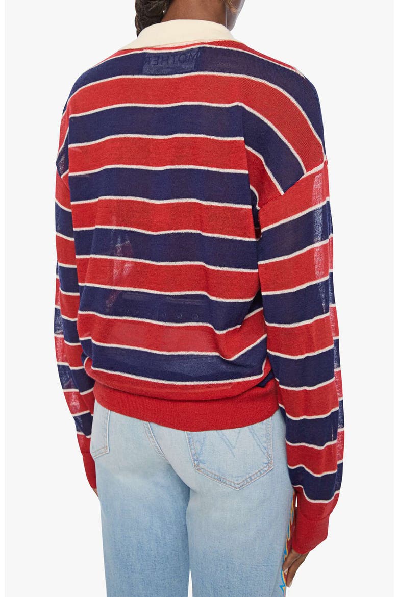 The Biggie Raquette Striped Wool Polo Sweater, Alternate, color, RED AND NAVY STRIPE