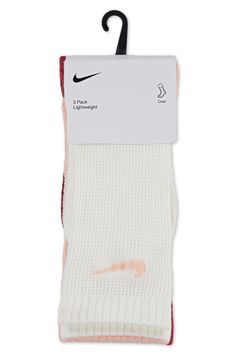 Kids' 3-Pack Waffle Crew Socks, Alternate, color, SWEET BEET