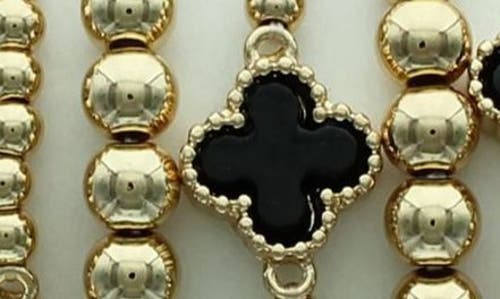 Olivia Welles Set Of 5 Clover Beaded Stackable Bracelets