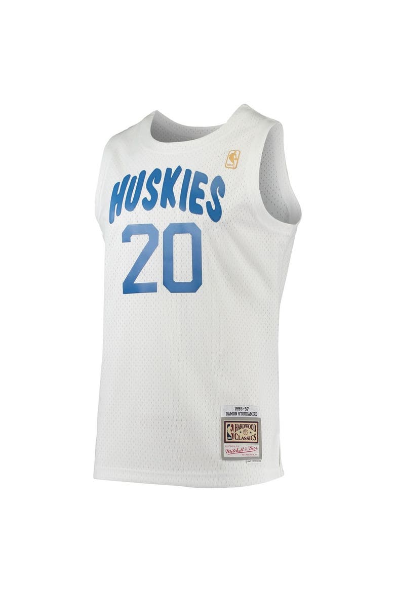 Men's Mitchell & Ness Damon Stoudamire White Toronto Raptors 1996/97 Hardwood Classics Swingman Jersey, Alternate, color, White