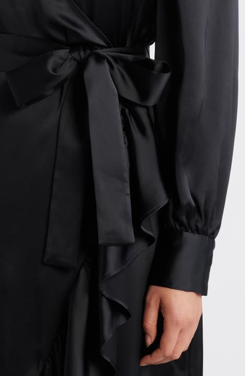 CHELSEA28 CHELSEA28 RUFFLE LONG SLEEVE FAUX WRAP MAXI DRESS
