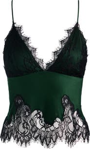 Alice + Olivia Claudia Lace & Satin Camisole