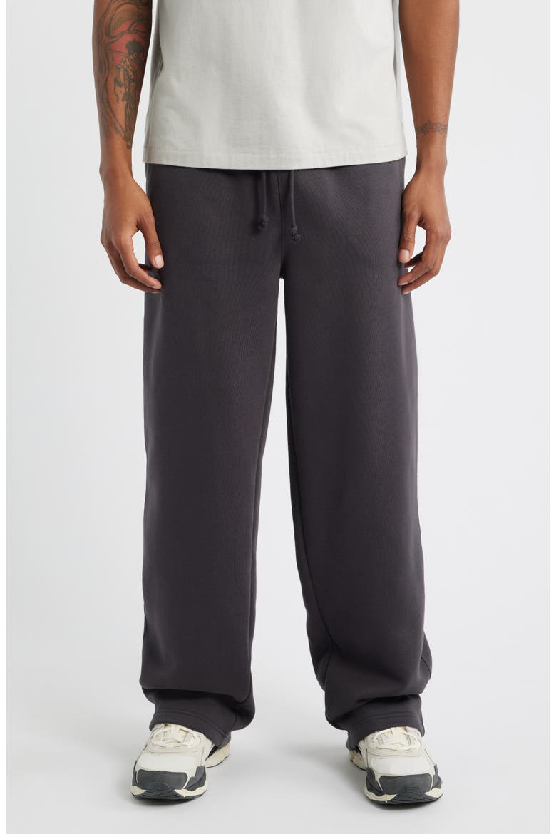 Straight Leg Fleece Sweatpants, Main, color, BLACK FADED