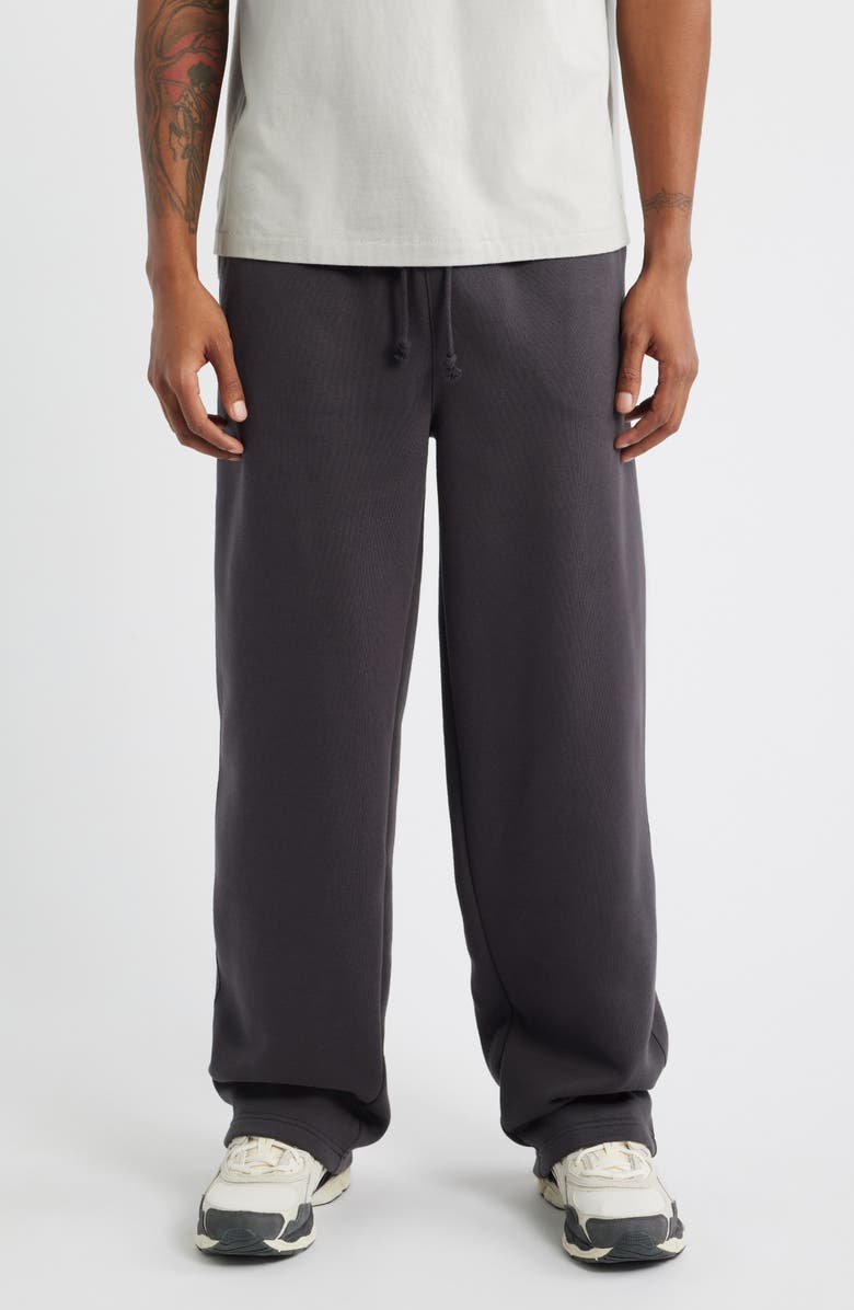 BP. Straight Leg Fleece Sweatpants, Main, color, Black Faded