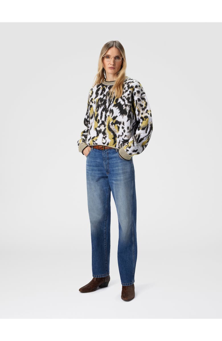 Missoni Boxy Crew Neck Sweater With Animalier Pattern, Alternate, color, Multicoloured