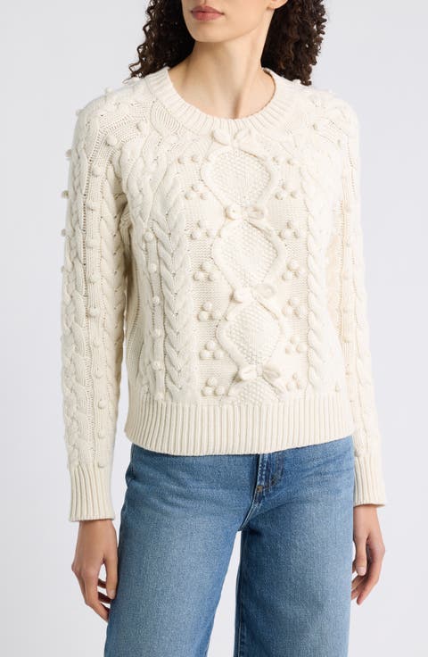Mavelle Pom Cable Stitch Sweater