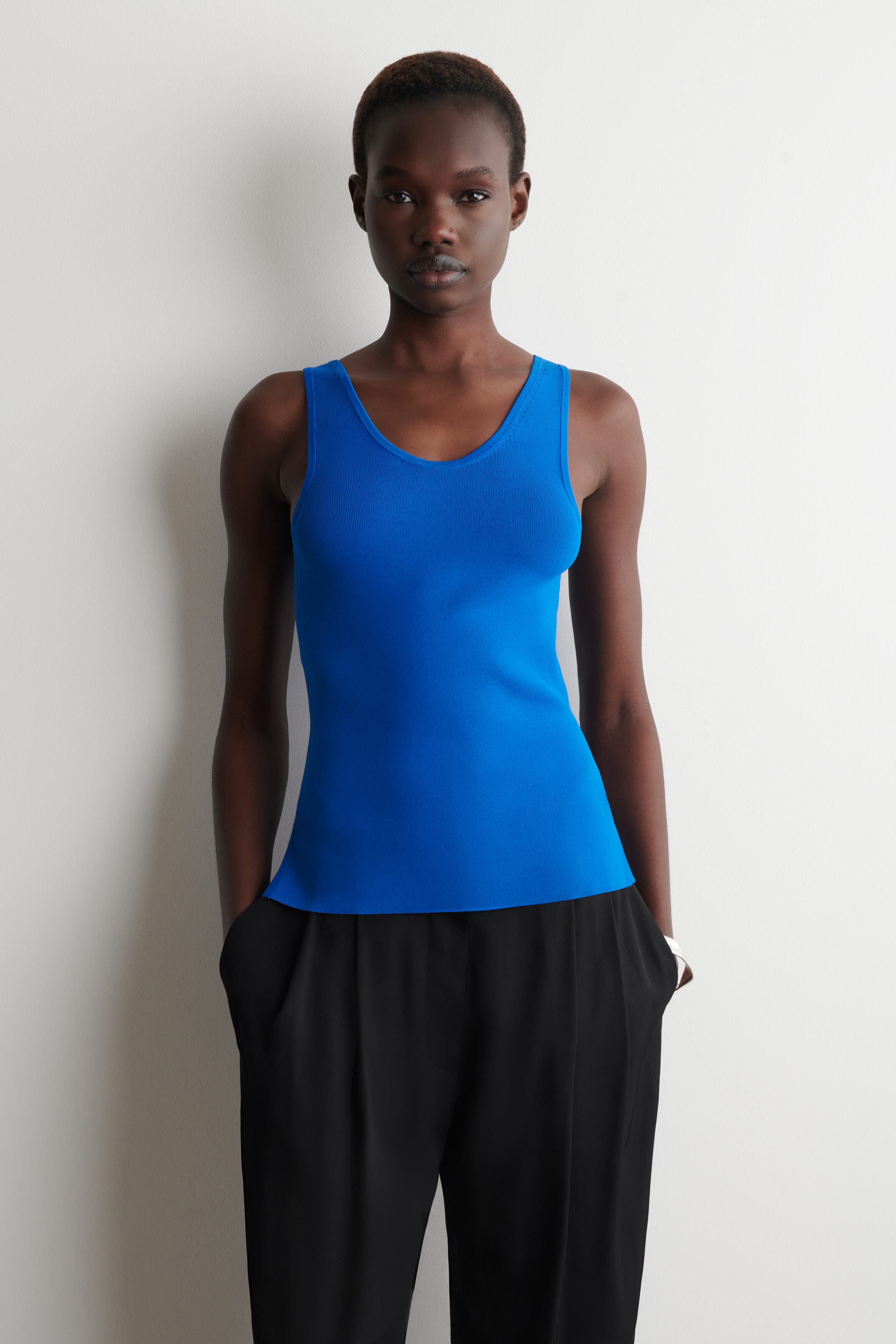 Knitted Scoop-Neck Tank Top - image 3