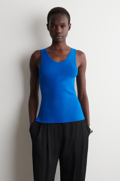 Knitted Scoop-Neck Tank Top