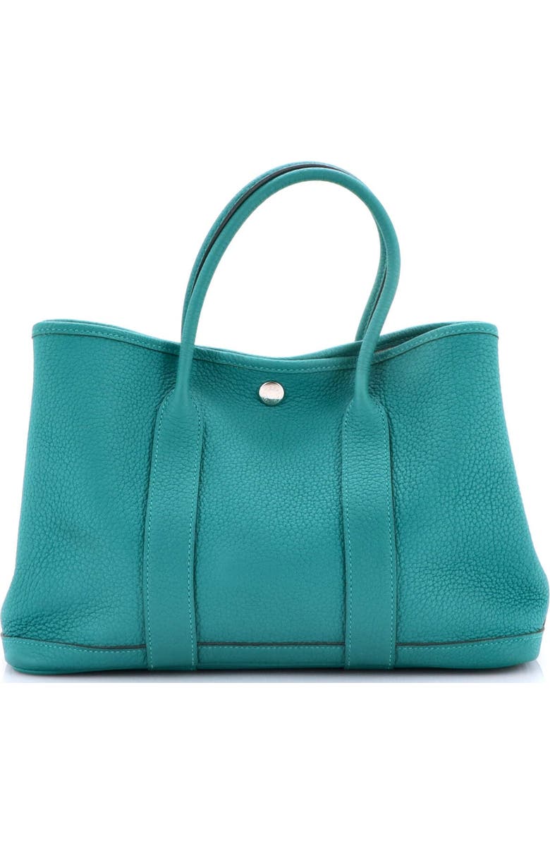 Pre-Owned Hermes Garden Party Tote Leather 30, Alternate, color, Vert Verone