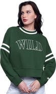 STARTER Women's Starter  Green Minnesota Wild Power Play Cropped Pullover Sweatshirt