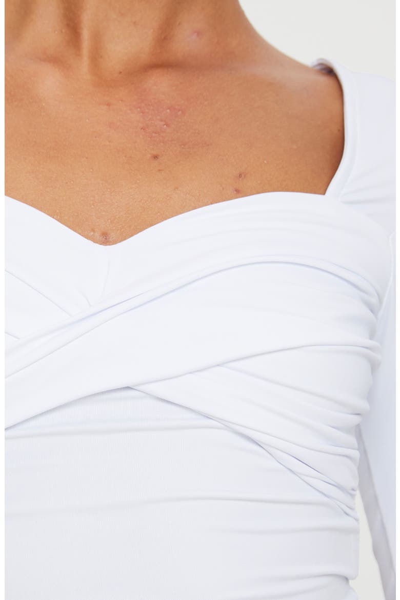 Dunford Crossover Long Sleeve Top, Alternate, color, WHITE