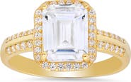 Queen Jewels Sterling Silver Emerald Cut CZ Ring