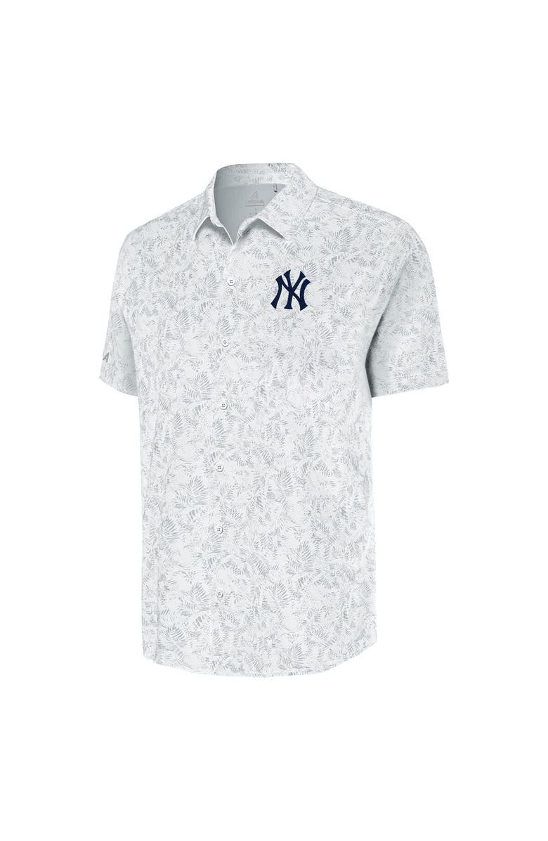 ANTIGUA Men's Antigua White New York Yankees Lush Button-Up Shirt, Alternate, color,