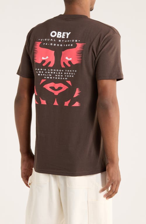 Obey Visual Studies Graphic T-shirt In Brown