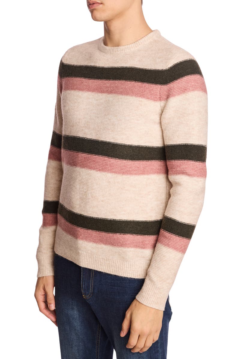 PAISLEY & GRAY Stripe Crewneck Sweater, Alternate, color, Pink Fern Stripe