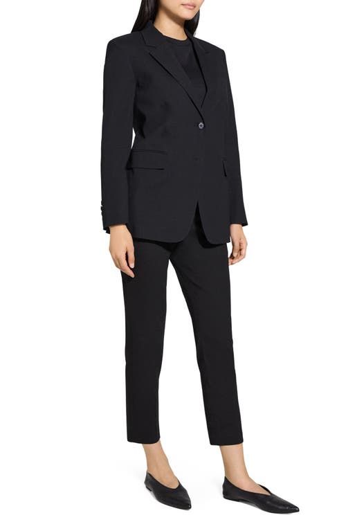 Theory Linen Blend Blazer In Black
