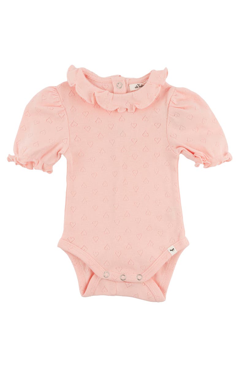 oh baby! Hearts Pointelle Emily Romper, Main, color, Pink