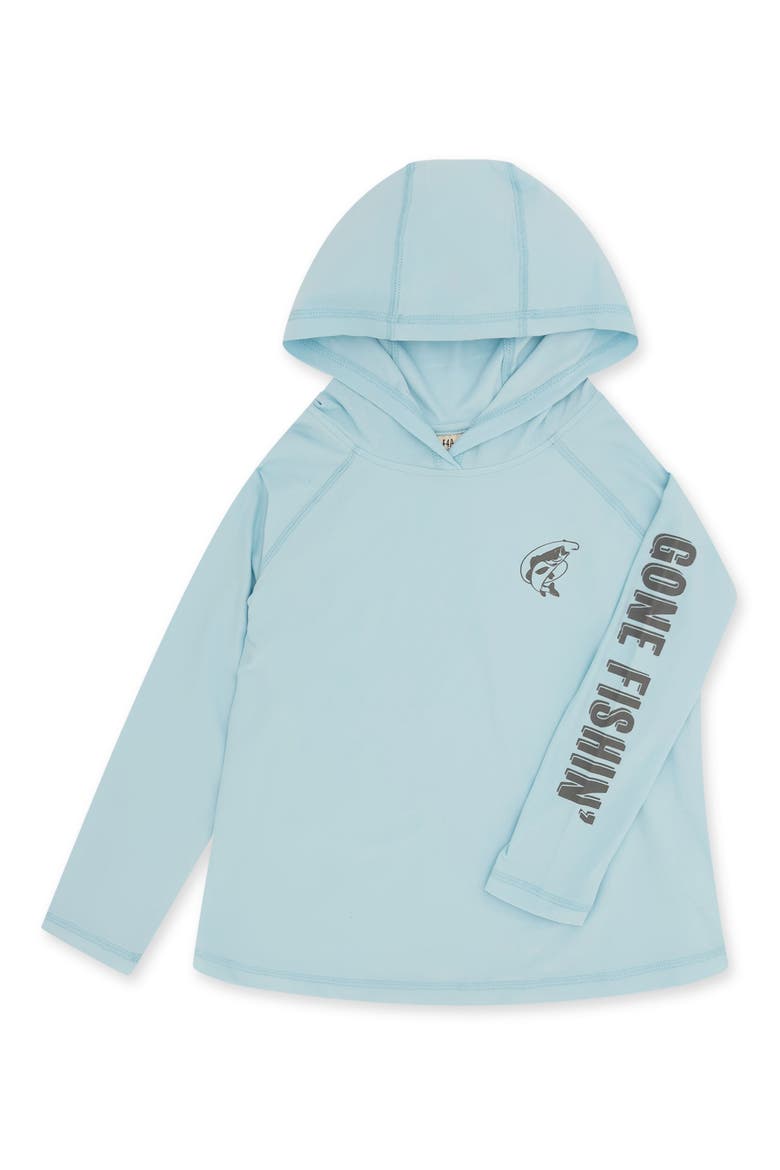 Kids' Reel Deal Tech Gone Fishin' Performance Hoodie, Main, color, CRYSTAL BLUE