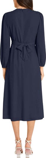 MAGGY LONDON ★ 一枚で着映えする一着 Tie Waist Midi ドレス MAGGY LONDON ☆ 一枚で着映えする一着 Tie Waist Midi ドレス