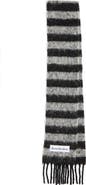 Acne Studios Vonkey Stripe Alpaca, Wool & Silk Blend Fringe Scarf