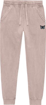 Dalix Womens Butterfly Midweight Fleece Washed Jogger Pant