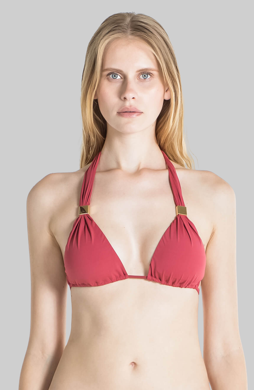 Sauipe Nina Halter Bikini Top With Pads In Terracotta