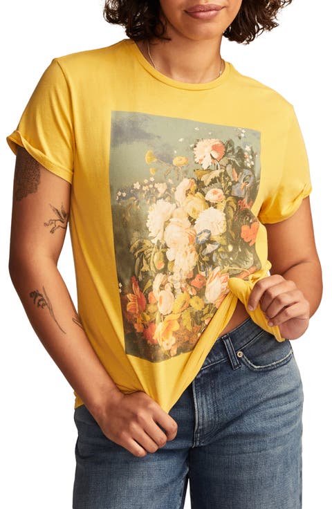 Still Life Floral Cotton Graphic T-Shirt