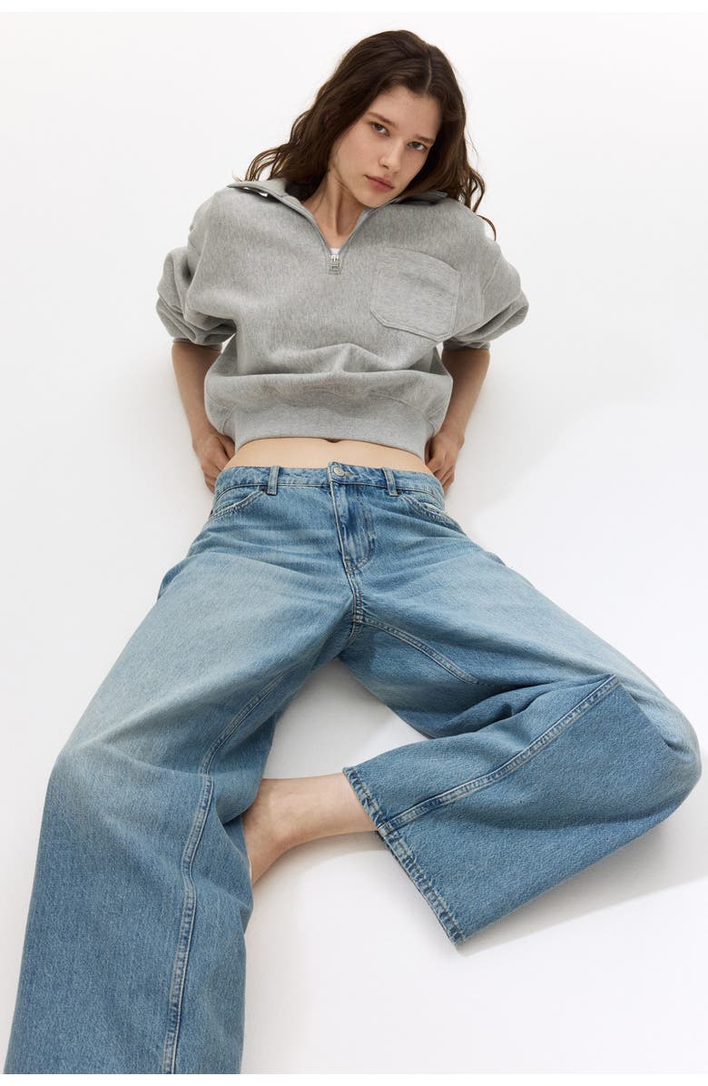 H&M Baggy Low Waist Jeans, Alternate, color, Light Denim Blue