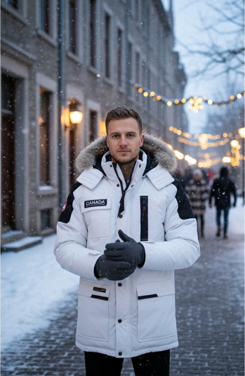 CANADA WEATHER GEAR Men's Heavyweight Arctic Parka, Alternate, color, White